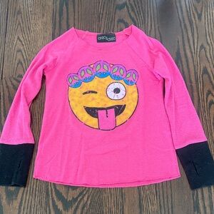 Chic Vibrant Pink Emoji Long Sleeve Tee